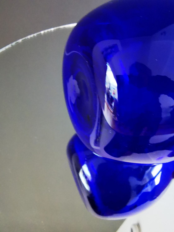 Image 1 of Gullaskruf Blue Bulb Vase 1960