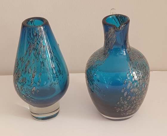 Image 1 of 2X Vases en verre de Floride par Löffelhardt pour Zwiesel