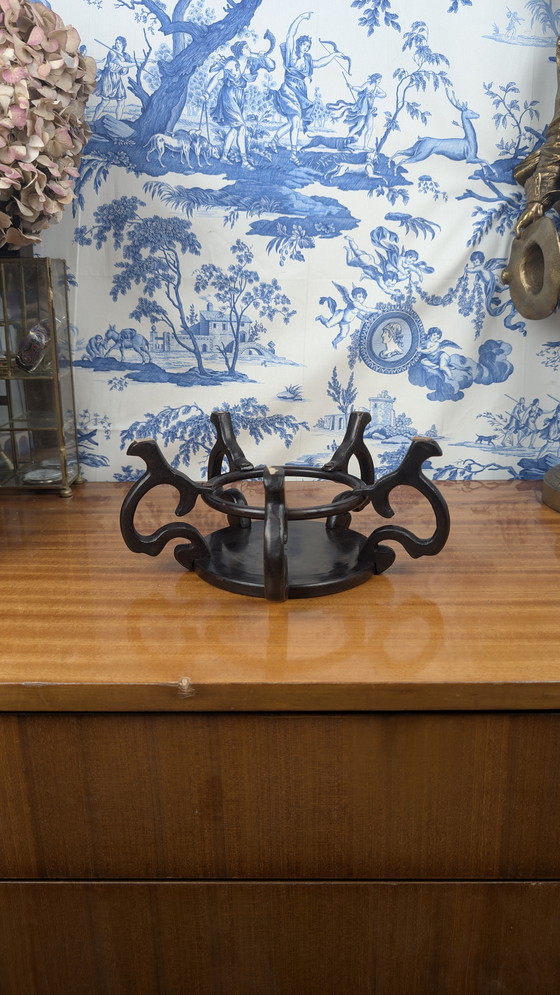 Image 1 of Antigua maceta o pedestal Art Nouveau de bronce chino mediados del siglo XX