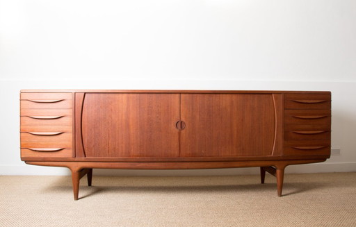 Large Danish teak sideboard model U15 by Johannes Andersen for Uldum Mobelfabrik 1966.