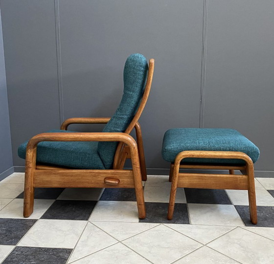 Fauteuil et repose-pieds en teck danois à dossier haut, par HS Denmark, années 1970 – Chaises & fauteuils (photo 13 of 14)