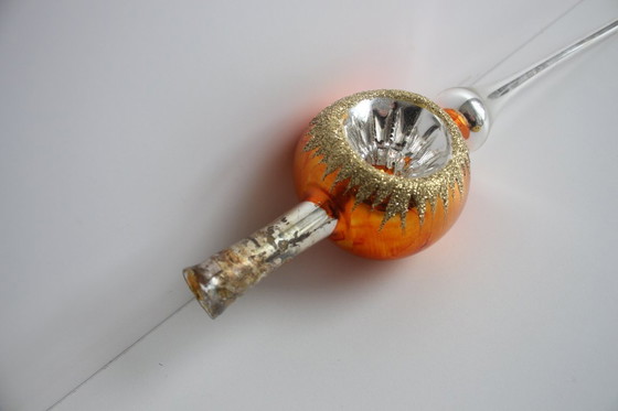 Image 1 of Antique glass Christmas ornament, Czechoslovakia, 1950s. 