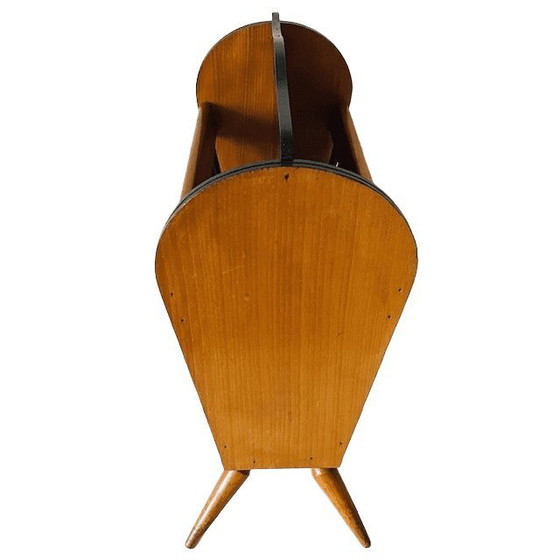 Image 1 of Vintage Mid-century Danish design magazine rack retro reading bin 1960s