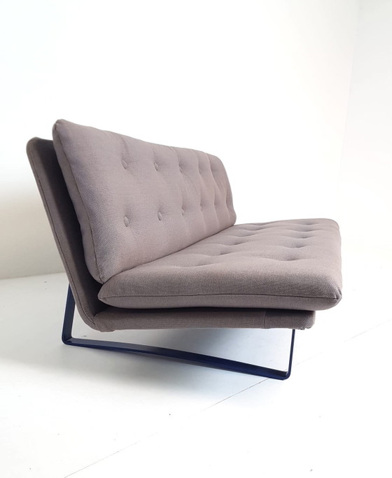 Artifort C684 Kho Liang Le Bank Blauw Bruin – 3-5 zitsbanken, Metal, Textile, Vintage (photo 8 of 14)