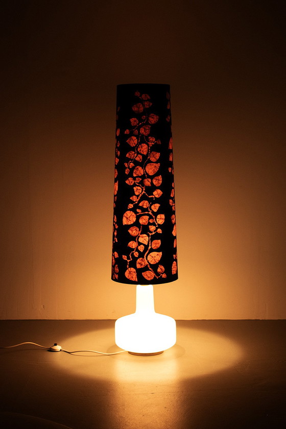 Image 1 of White glass floor lamp