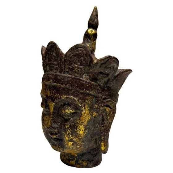 Paar Ksitigarbha (Dizang Pusa) Köpfe – Vergoldetes Gusseisen, China, 18.-19. Jahrhundert – Bildhauerei (photo 8 of 19)