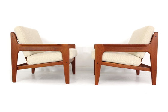 Image 1 of come nuova, 2x Arne Wahl Iversen f. Komfort, poltrona danese in teak della metà del secolo scorso, poltrona vintage, rivestiment