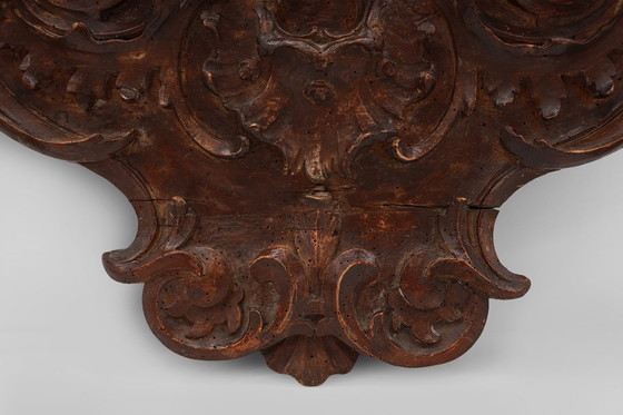 Image 1 of Antica consolle in legno intagliato da parete, Francia ca. 1850