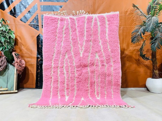 Handmade Traditional Pink Berber Rug, Beni Ouraïne Style, 200/300 cm – Aime Té, Rugs & carpets, Wool (photo 9 of 9)