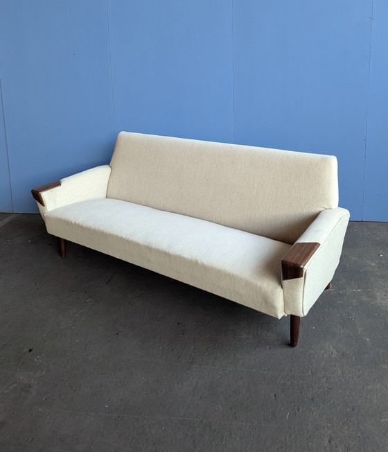 Image 1 of Canapé en teck et laine style Mid-Century - Danemark, années 1960