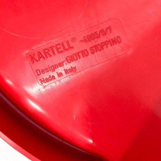 Image 1 of Table d'appoint rouge de Giotto Stoppino pour Kartell, années 1970