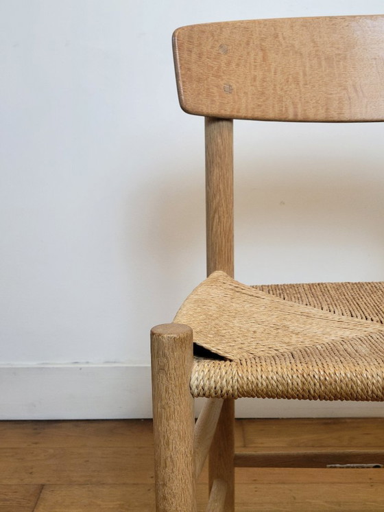 Image 1 of Set of 4 J39 chairs in soaped oak by Børge Mogensen for FDB Mobler