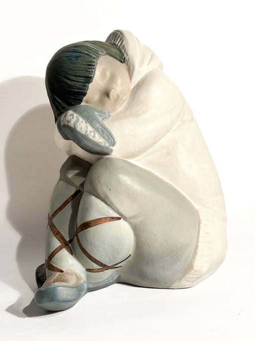 Escultura esquimal de gres de Juan Huerta para Lladró años 90 – beeldhouwkunst