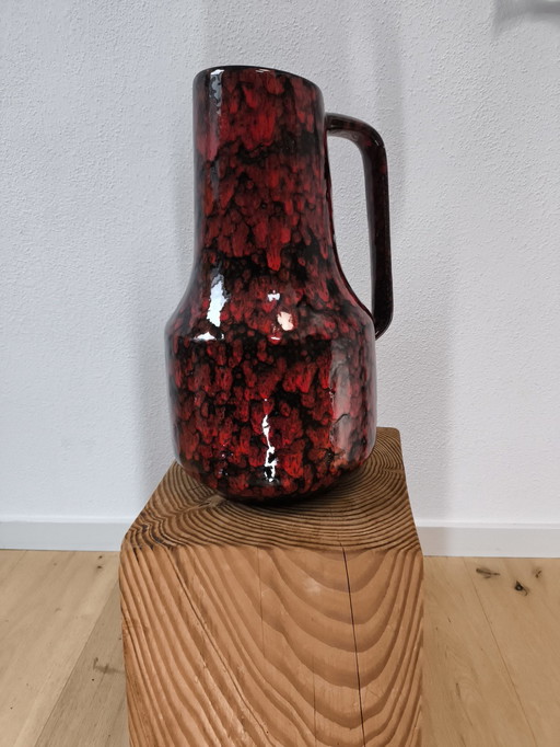 Scheurich Vase 408-40 W.Germany Fat Lava rot schwarz Vintage 70er