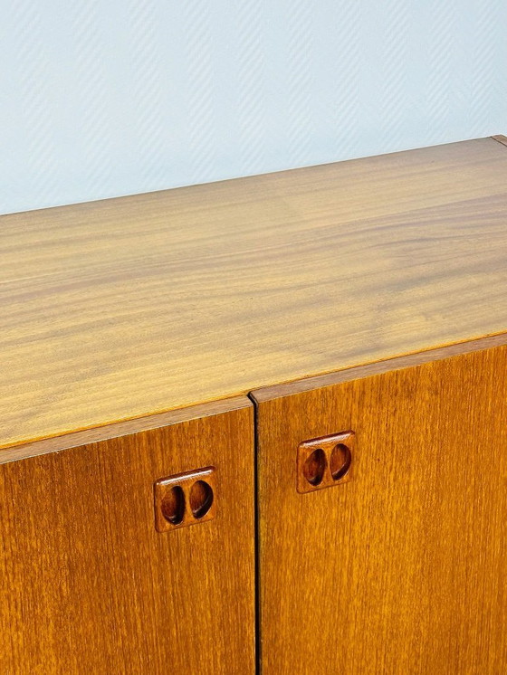 Image 1 of Scandinavian teak sideboard with 4 doors and tapered legs, 1960