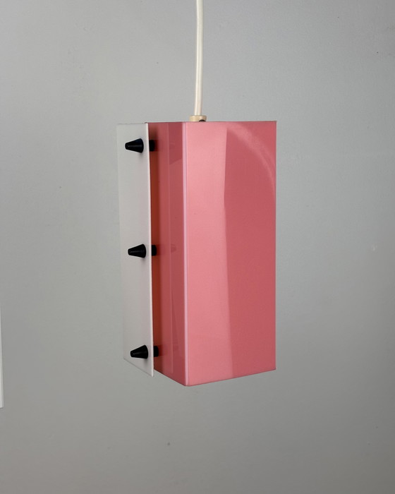 Image 1 of Space Age Pendant lamp, Acrylic, 1960s, Mid Century, Vintage Lamp, Pink-White, Germany, 50s, Pop Art, Minimalism, Industrial