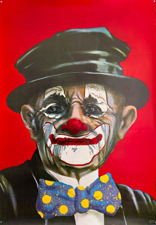 🎪 Old Clown (Circus) – 1983 – Original B1 Poster by Andrzej Pągowski Polish School of Posters | 98 × 68 cm | Poland