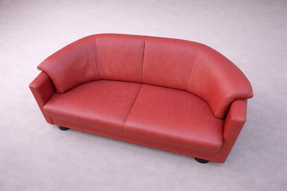Image 1 of Set of 2 red Leolux sofa's
