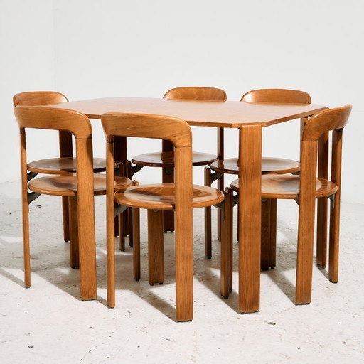MK10743 Beech dining set by Bruno Rey for Kusch & Co., Set of 7