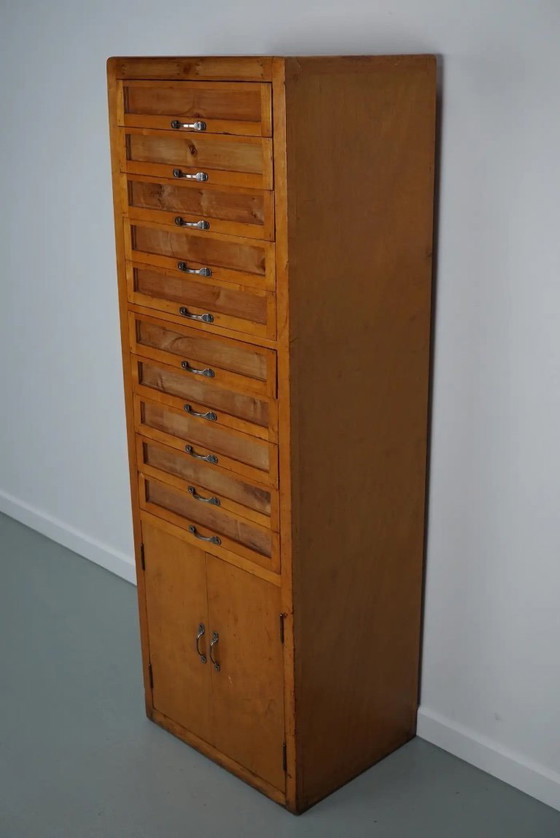 Image 1 of Vintage Italian beech haberdashery cabinet, 1950s