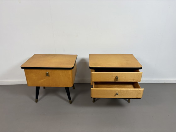 Image 1 of Set di 2 nachtkastjes vintage