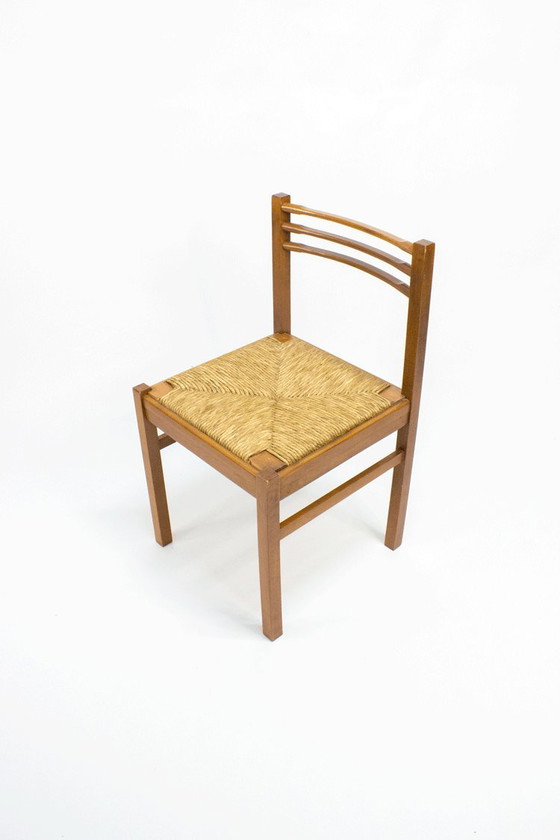 Image 1 of Vintage Wooden Dining Chair Cane 1950s