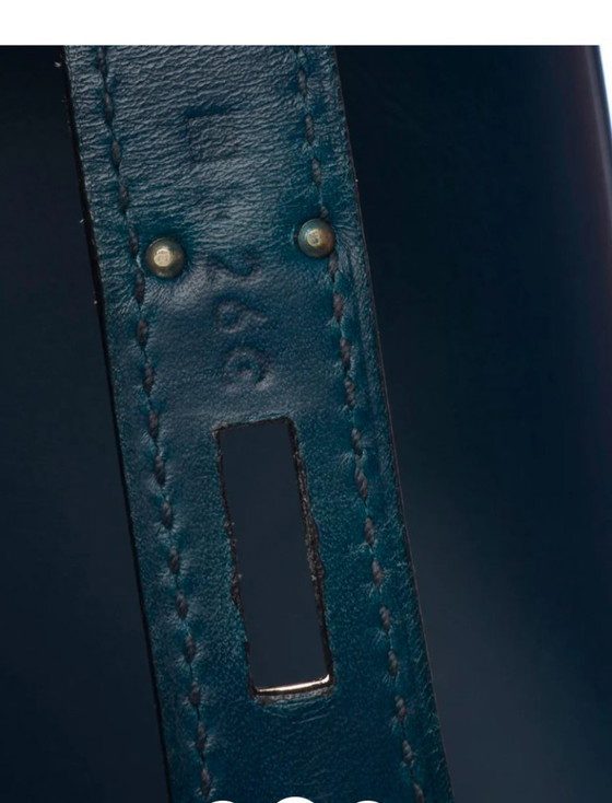 Image 1 of Borsa HERMES Birkin 35 in cuoio blu - 103221