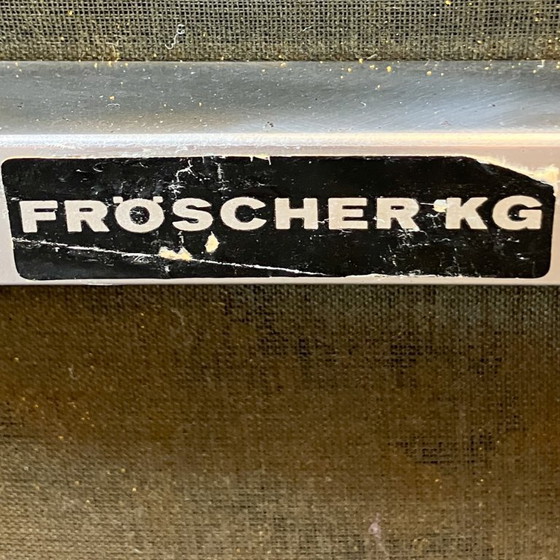 Image 1 of Poltrona di Fröscher KG, acciaio inossidabile, rovere e similpelle, anni '70