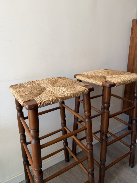 Tabourets de bar style années 50 – Wood, Wicker (photo 6 of 8)