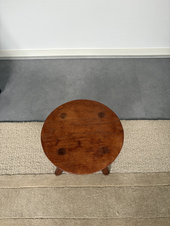 Image 1 of Vintage / antique tabouret en bois / tabouret table d'appoint d32cm