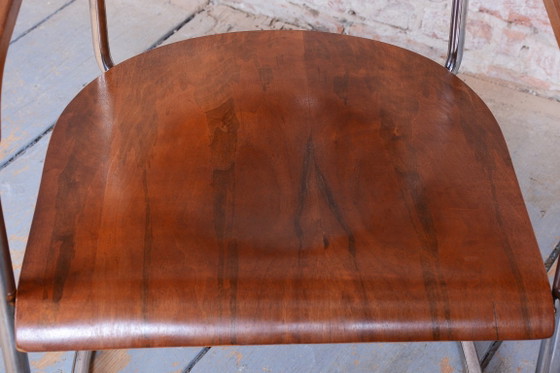 Restored Bauhaus Armchair, by H. Gottwald, Beech, Walnut, Chrome, Czech, 1930s – Hynek Gottwald, Wood (photo 11 of 12)
