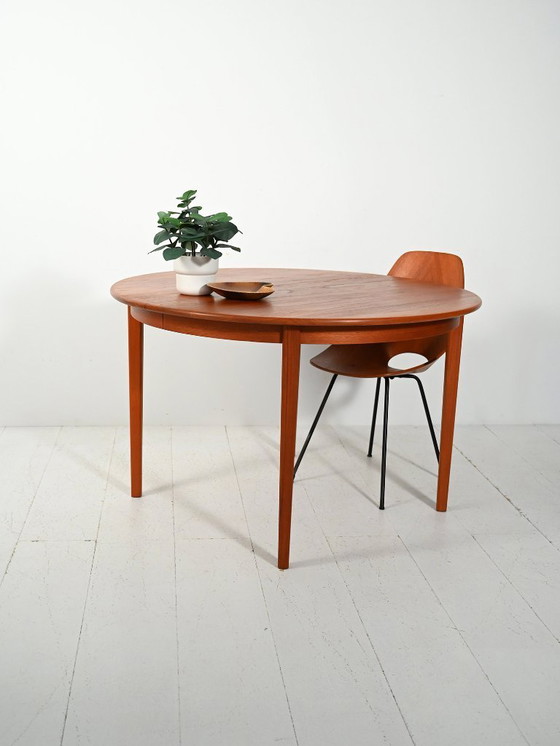 Image 1 of Round extendable teak table by Svante Skogh