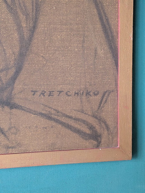 Image 1 of Tretchikoff "Ragazza cinese" - Stampa offset vintage in cornice originale (classico kitsch iconico)