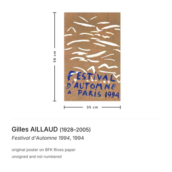 Gilles AILLAUD Cartel Festival de Otoño 1994 – Pósters, Paper (photo 3 of 5)