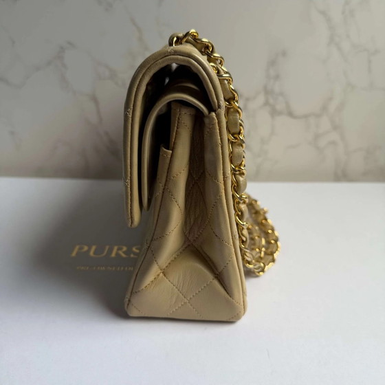 Chanel small classic flap bag beige vintage – Overige tassen, Lamsleer (photo 9 of 17)