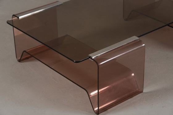 Image 1 of Table basse vintage Michel Dumas en plexiglas et verre pour Roche Bobois, années 1970