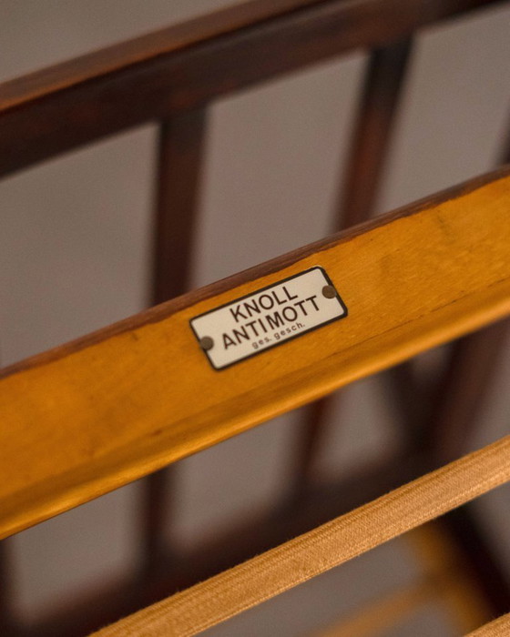 Image 1 of Coppia di poltrone Antimott di Wilhelm Knoll in noce e tartan