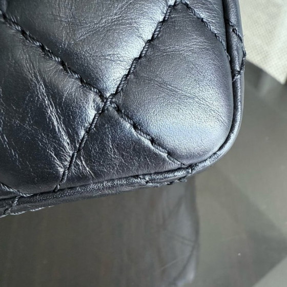 Image 1 of Chanel Reissue 2.55 225 - 24CM Quilted Aged Calfskin Black Gold Hardware