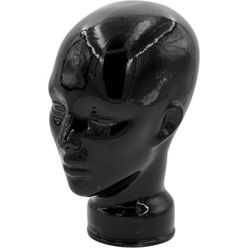 Vintage Modern Black Glass Head, Germany 1970s