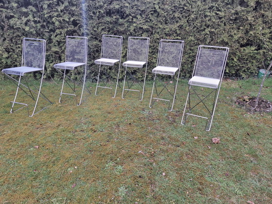 Image 1 of Juego de 6 sillas Kreuzschwinger de Till Behrens para Schlubach, Alemania, década de 1980 – Diseño clásico cromado