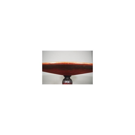 Image 1 of Vintage mahogany round coffee table by Paolo Buffa, 1950s