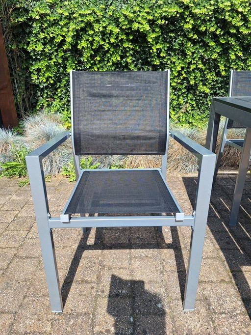 New patio chairs, garden chairs textileen powder-coated steel