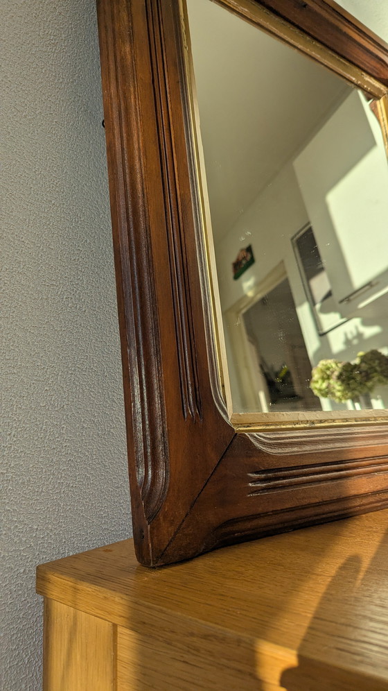 Image 1 of Specchio belga Art Déco degli anni '40 con cornice curva