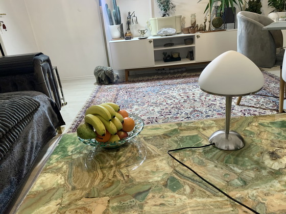 Image 1 of Vintage MUSHROOM Table Lamp/ Opal Glass Light/ 80s Desk Lamp/ Mushroom Standing Lamp/ Mid Cenctury Modern Light Pilzlampe