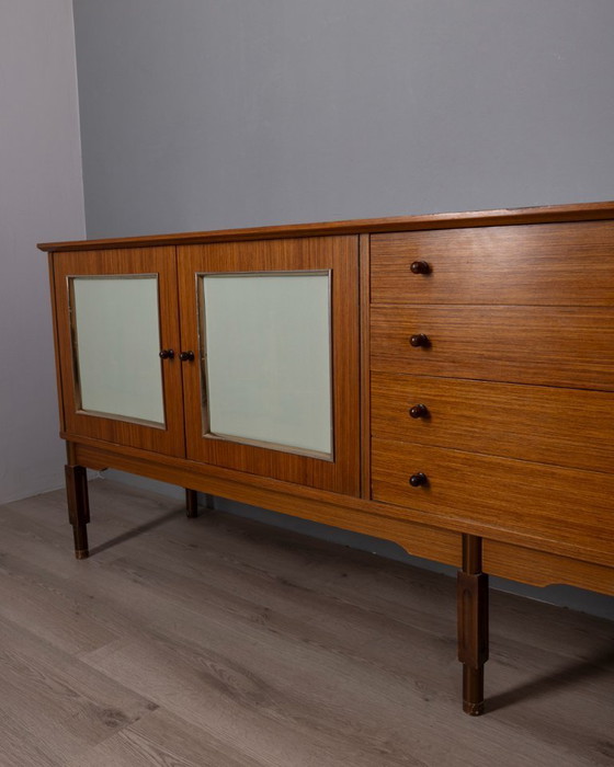 Image 1 of VINTAGE 1960S WOODEN SIDEBOARD WITH BAR COMPARTMENT, ITALIAN DESIGN