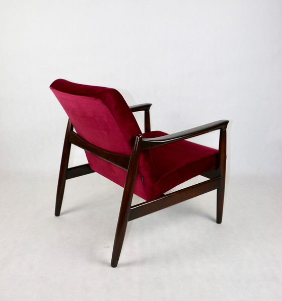 Image 1 of Burgunderfarbener Gfm-064 Samt-Sessel von Edmund Homa, 1970er Jahre