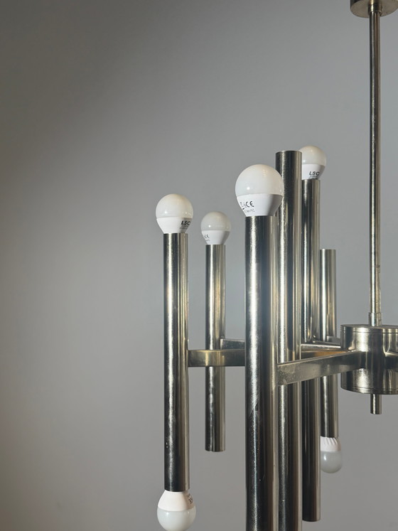 Vintage Sciolari Chrome Chandelier – 1970s (photo 5 of 5)