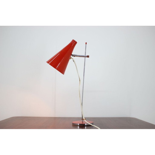 Lampada da tavolo vintage per Lidokov in metallo rosso, anni '60