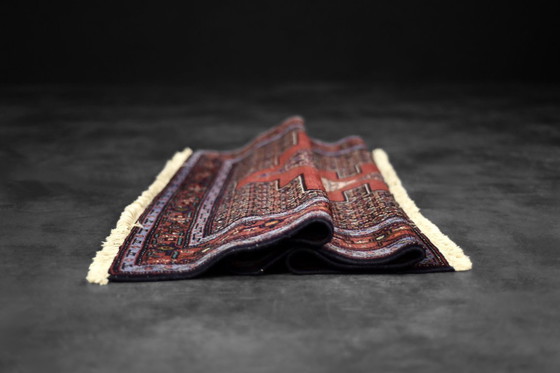 Image 1 of Vintage Hand-Woven Middle Eastern Oriental Senneh Rug, 1960s