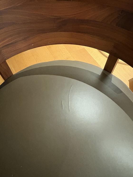 Image 1 of „Flexform-Lage-Loungehocker – Leer & Hout – Made in Italy-Design“